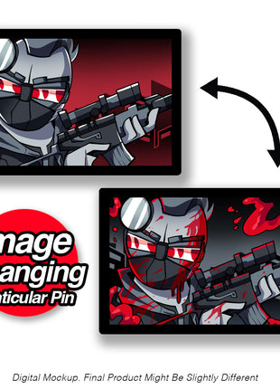 2BDamned - Bloody Battle - Lenticular Pin *LIMITED STOCK*