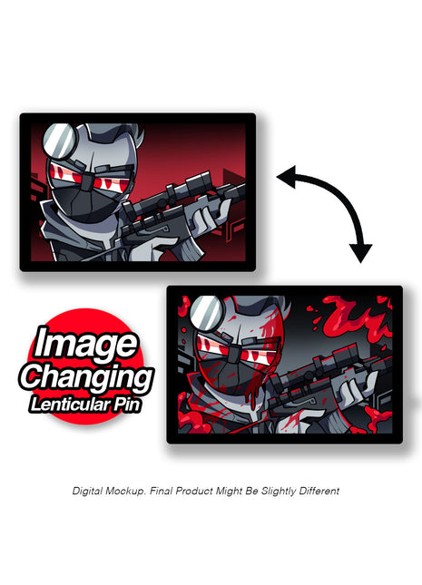 2BDamned - Bloody Battle - Lenticular Pin *LIMITED STOCK*