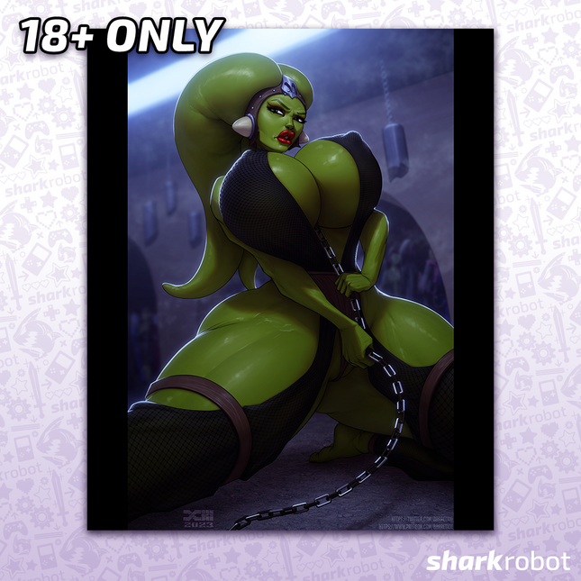 Green Skin Alien Space Babe - Art Print