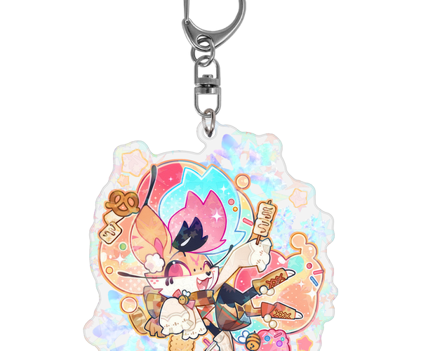 ⚠︎ベー太郎⚠︎ 　BWL CherryBlossomCharm Beelzebub - Cozy Winter - Holographic Keychain *LIMITED STOCK