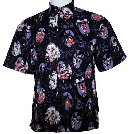 Black Portrait Pattern - Button Up Shirt *LIMITED STOCK*