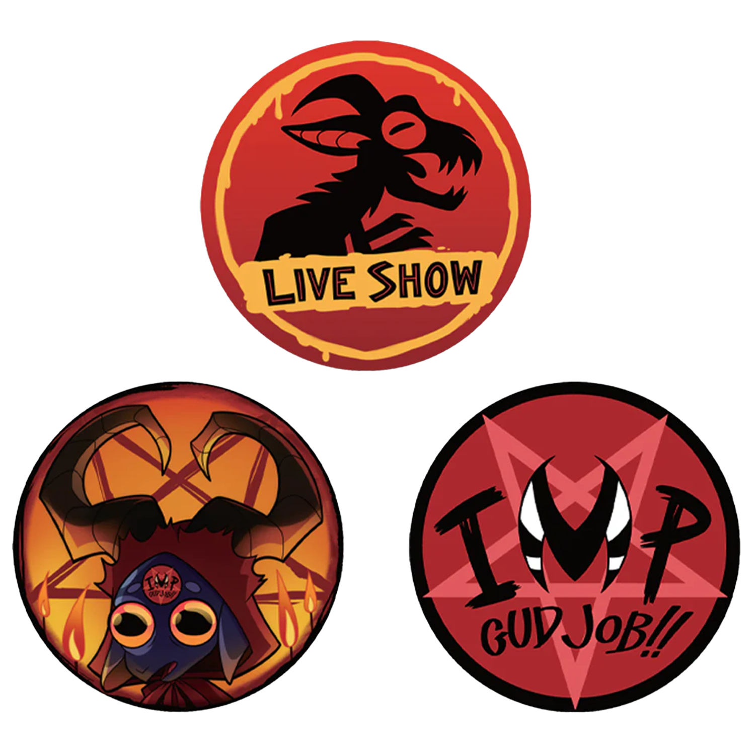 Chupacabras Buttons 3 Pack Shark Robot chupacabras-buttons-3-pack-shark-robot