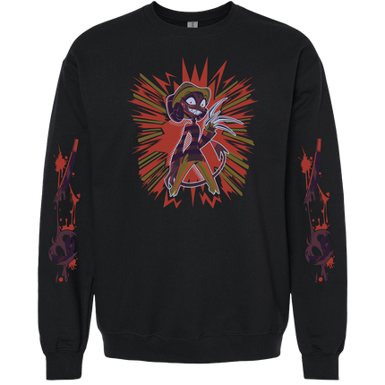 Crewneck Sweatshirt - Barbie Wire Halloween Slasher w/Printed Sleeves *LAST CHANCE*