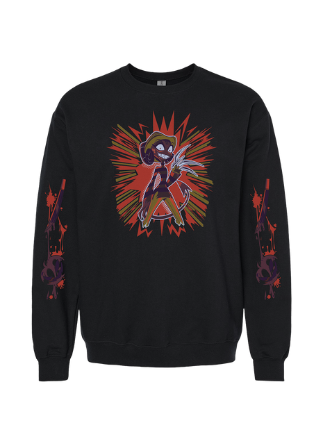 Crewneck Sweatshirt - Barbie Wire Halloween Slasher w/Printed Sleeves *LAST CHANCE*