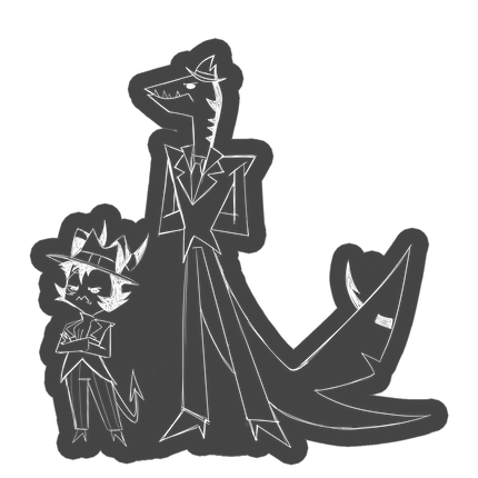 Sketchy Crimson and Alessio Car Decal