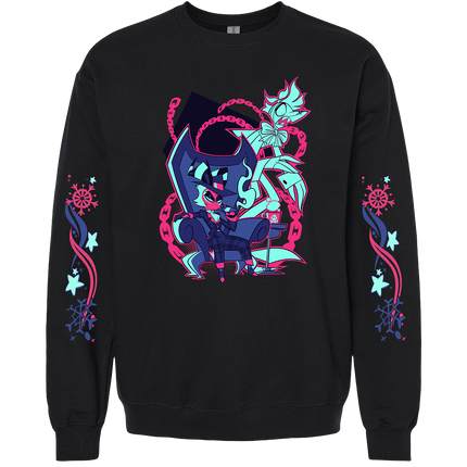 Crewneck Sweatshirt - Crimson - Cozy Winter w/Printed Sleeves *PRE-ORDER*