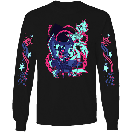 Long Sleeve Shirt - Crimson - Cozy Winter w/Printed Sleeves *PRE-ORDER*