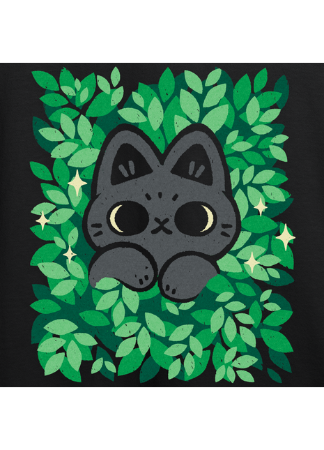 Cute Black Cat Peeking Through Leaves *PRE-ORDER*
