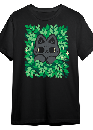 Cute Black Cat Peeking Through Leaves *PRE-ORDER*