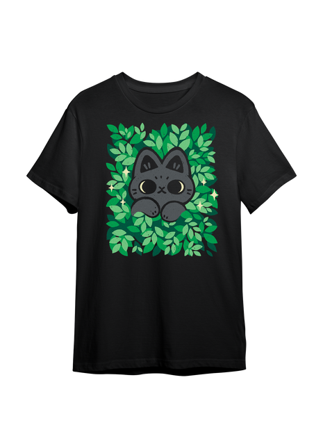 Cute Black Cat Peeking Through Leaves *PRE-ORDER*