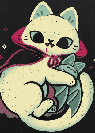 Cute Vampire Cat Bites Bat *PRE-ORDER*