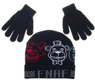 Five Night at Freddy's: Black - Beanie + Gloves *LAST CHANCE*