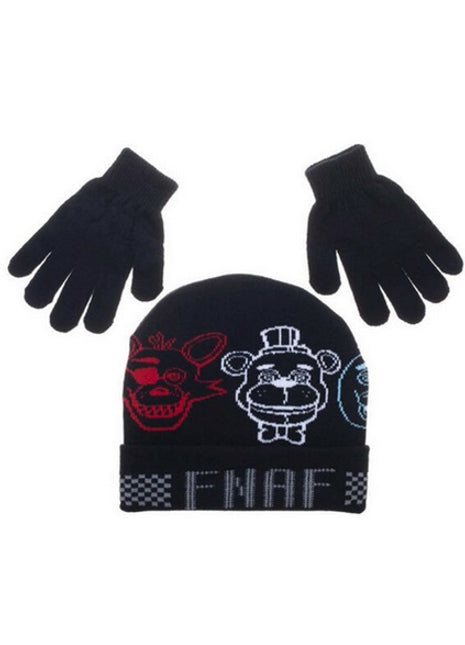 Five Night at Freddy's: Black - Beanie + Gloves *LAST CHANCE*