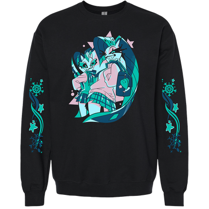 Crewneck Sweatshirt - Glitz & Glam - Cozy Winter w/Printed Sleeves *PRE-ORDER*