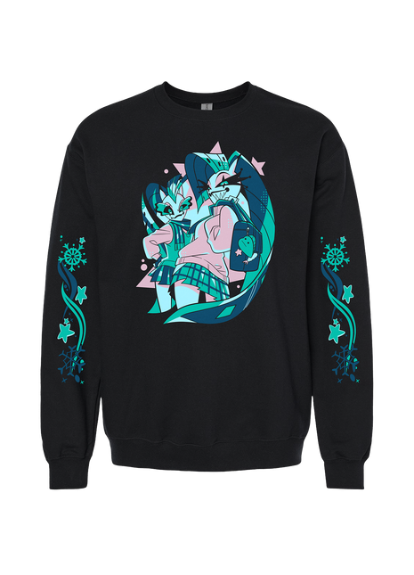 Crewneck Sweatshirt - Glitz & Glam - Cozy Winter w/Printed Sleeves *PRE-ORDER*