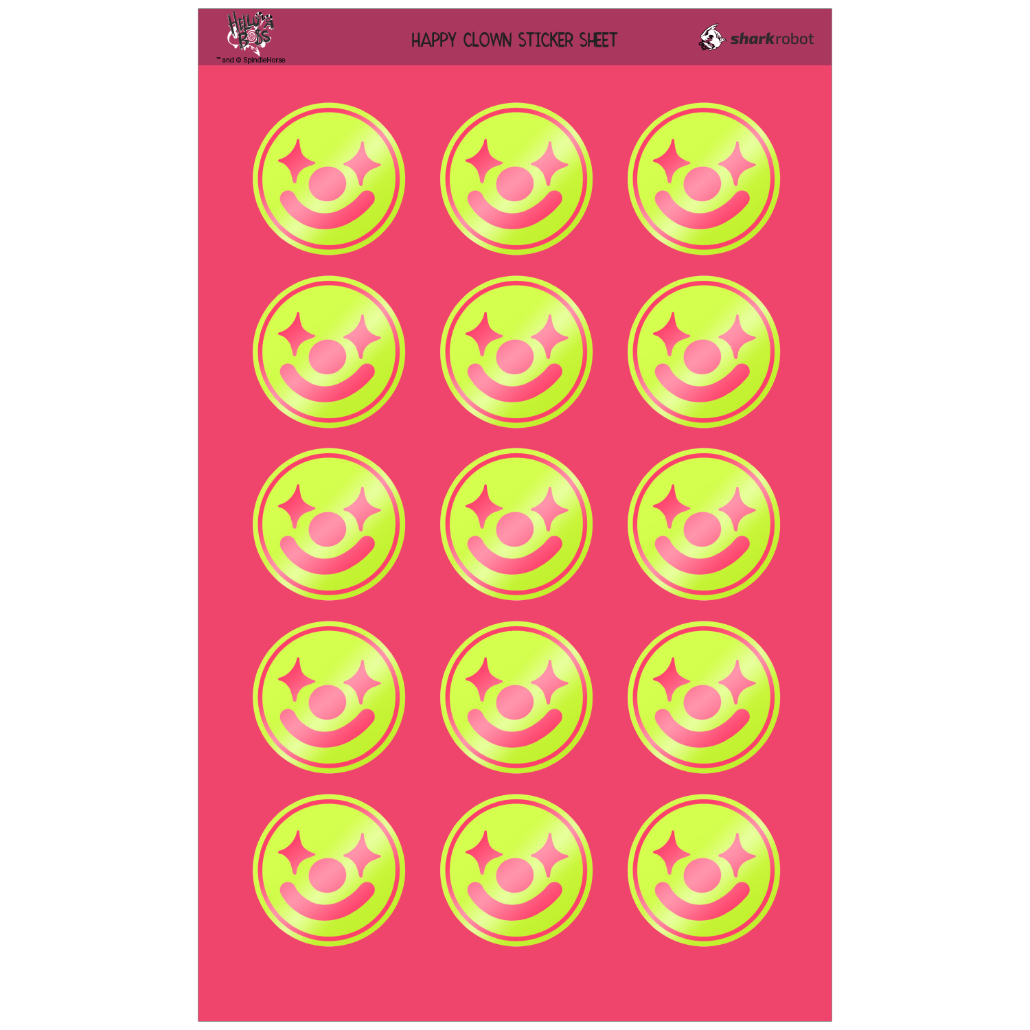 Happy Clown Sticker Sheet *LIMITED STOCK* – Shark Robot