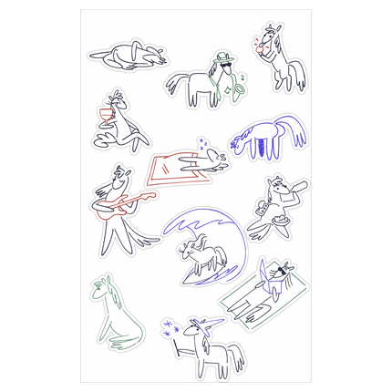 Doodle Horses Sticker Sheet *PRE-ORDER*