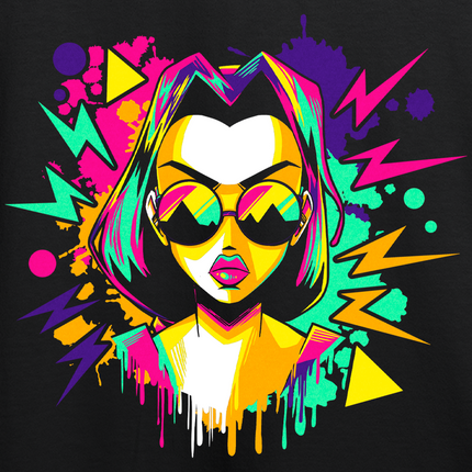 Pullover Hoodie - Lara 90s Retro Splatter