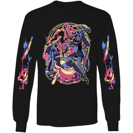 Long Sleeve Shirt - Glitz & Glam Halloween Slasher w/Printed Sleeves *LAST CHANCE*