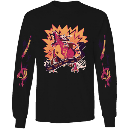 Long Sleeve Shirt - Satan Halloween Slasher w/Printed Sleeves