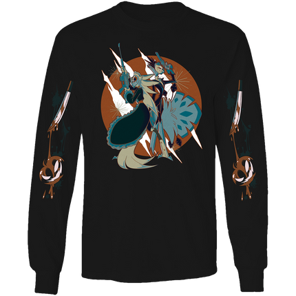Long Sleeve Shirt - Andrealphus & Stella Halloween Slasher w/Printed Sleeves *LAST CHANCE*