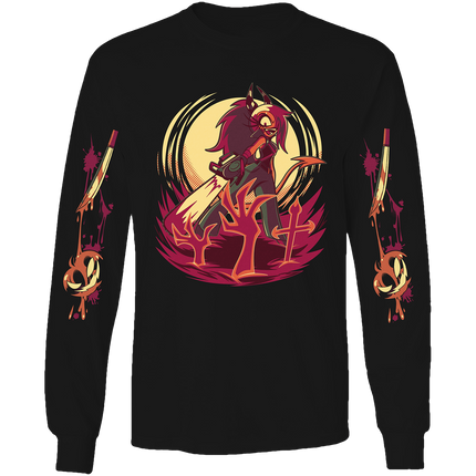 Long Sleeve Shirt - Sallie May Halloween Slasher w/Printed Sleeves *LAST CHANCE*