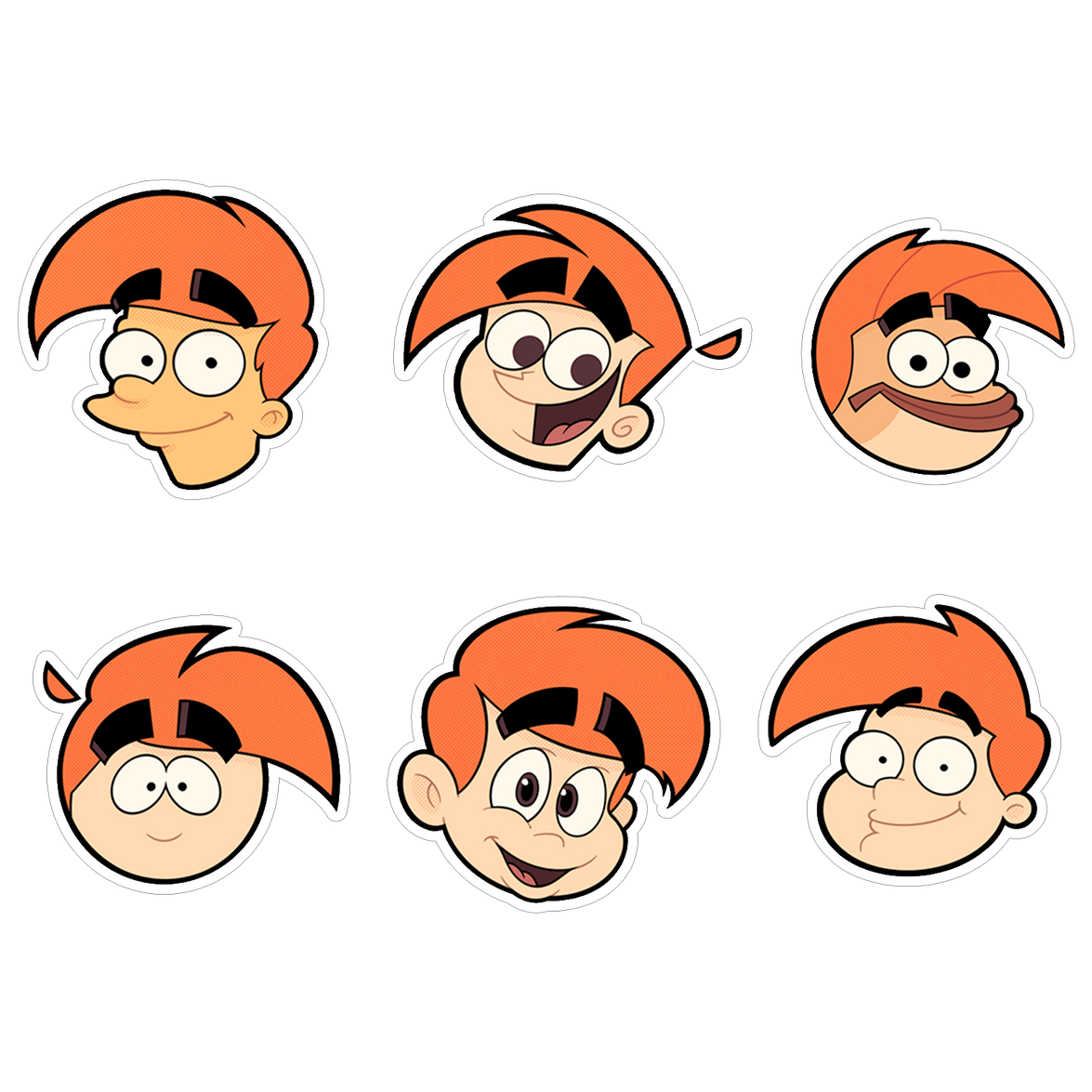 LS Mark Cartoon Head Sticker Set – Shark Robot