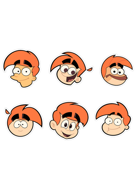 LS Mark Cartoon Head Sticker Set