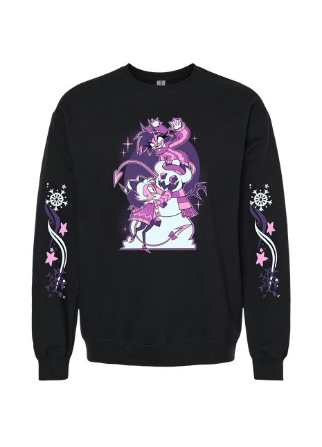 Crewneck Sweatshirt - Moxxie & Millie - Cozy Winter w/Printed Sleeves *PRE-ORDER*