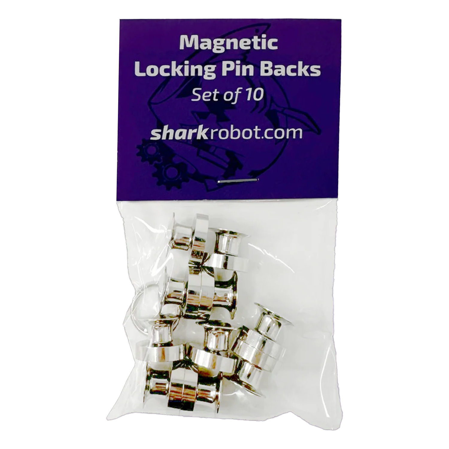 Magnetic Locking Pin Back - Set of 10 – Shark Robot