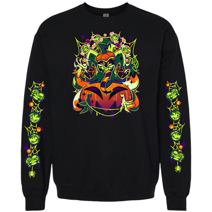 Crewneck Sweatshirt - Mammon Halloween 2024 w/Printed Sleeves *FINAL SALE*
