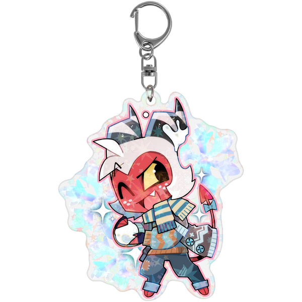 Moxxie - Cozy Winter - Holographic Keychain *LIMITED STOCK