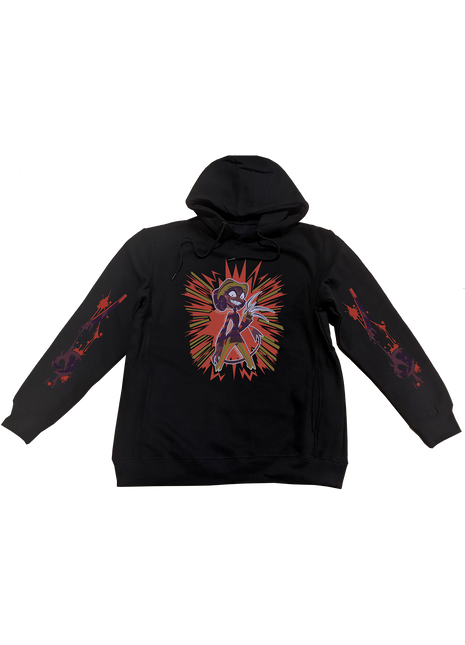 Pullover Hoodie - Barbie Wire Halloween Slasher w/Printed Sleeves *LAST CHANCE*