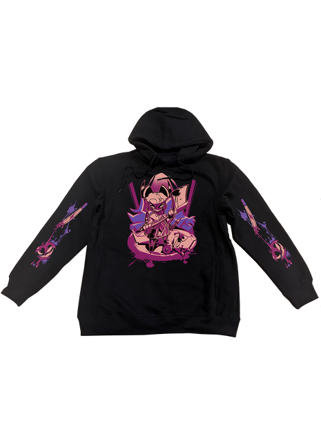 Pullover Hoodie - Crimson Halloween Slasher w/Printed Sleeves *LAST CHANCE*