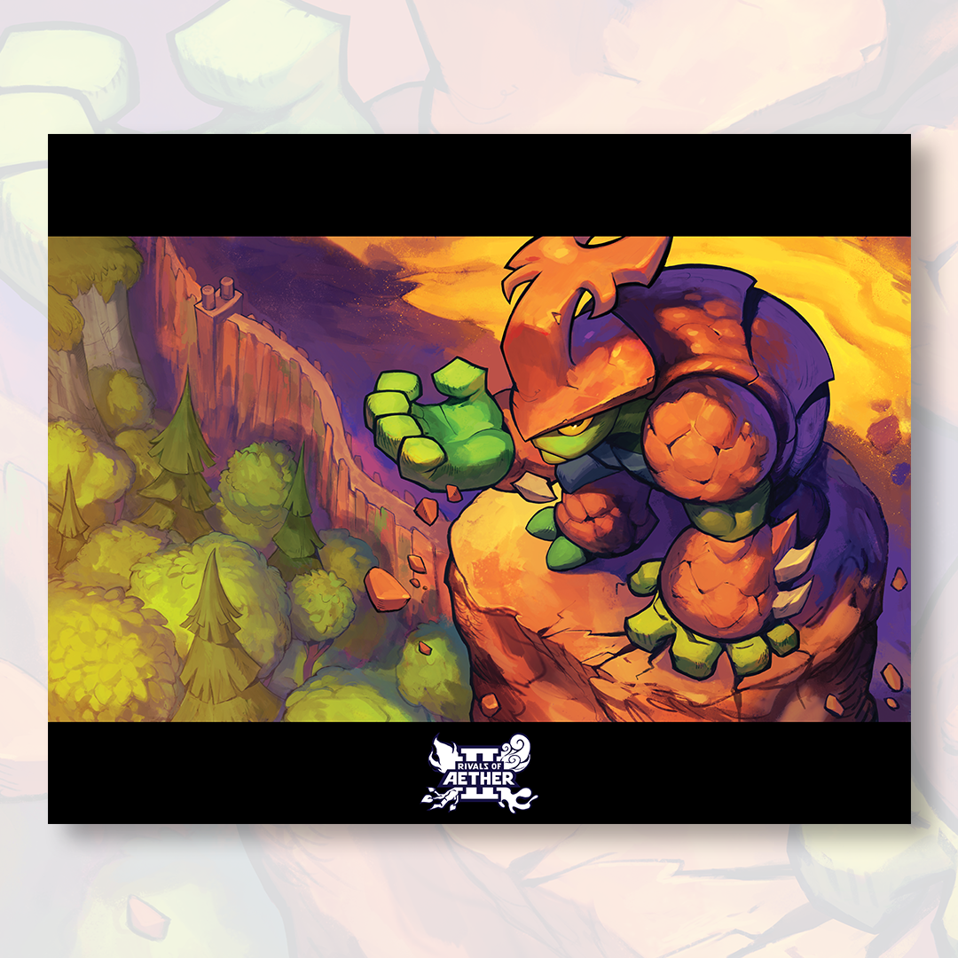 Rivals Of Aether 2 Kragg Art Print Shark Robot rivals-of-aether-2-kragg-art-print-shark-robot