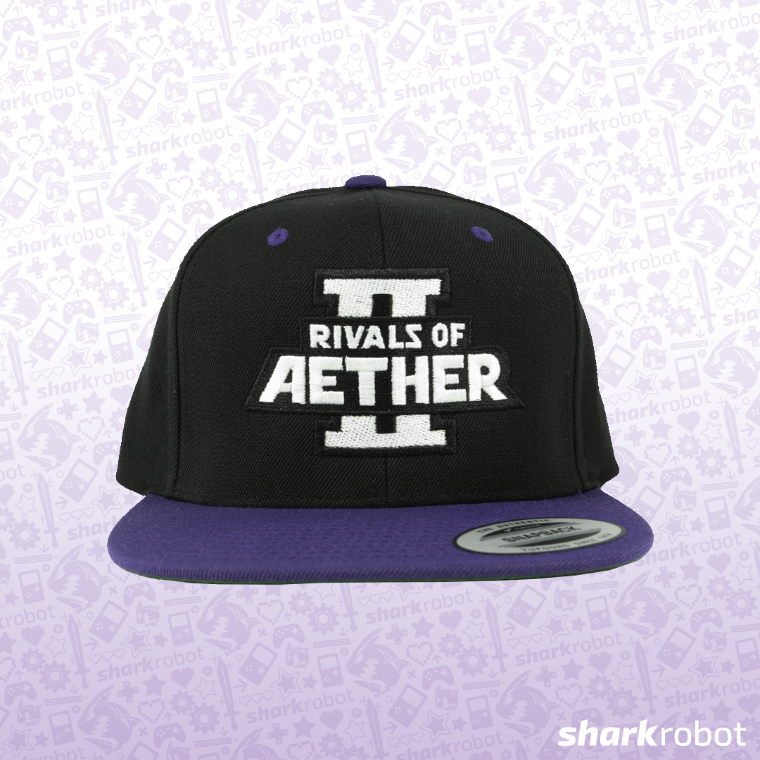 Rivals Of Aether 2 Black Purple Brim Snapback Shark Robot rivals-of-aether-2-black-purple-brim-snapback-shark-robot