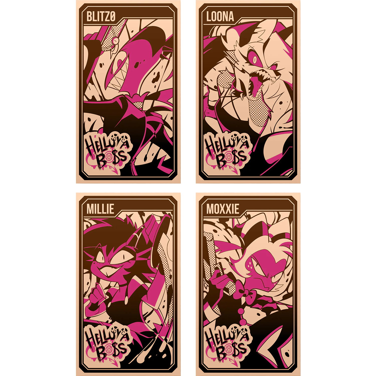 Helluva Boss Collectible Metal Cards - Series 1 Wave 1 - Rose Gold Helluva Boss Collectible Metal Cards - Series 1 Wave 1 - Rose Gold
