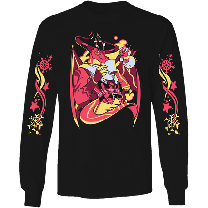 Long Sleeve Shirt - Satan - Cozy Winter w/Printed Sleeves *PRE-ORDER*