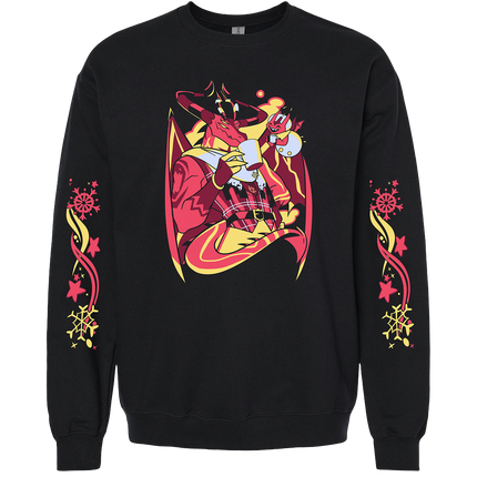 Crewneck Sweatshirt - Satan - Cozy Winter w/Printed Sleeves *PRE-ORDER*