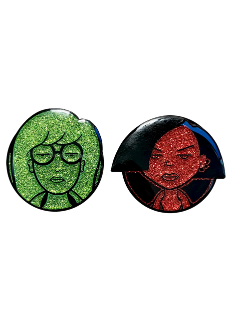Daria and Jane - MTV's Daria Glitter Pin set *LAST CHANCE*