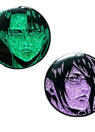 Captain Levi and Hange Zoe - Attack on Titan Pin Set *LAST CHANCE*