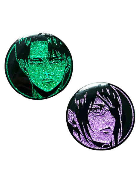 Captain Levi and Hange Zoe - Attack on Titan Pin Set *LAST CHANCE*