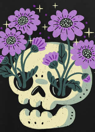 Skull with Purple Flowers *PRE-ORDER*