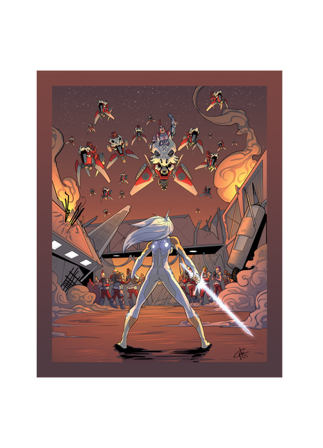 Cyborg Samurai - Poster Print