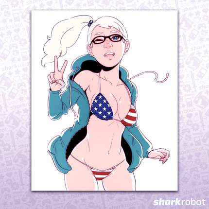 July 4th Gretchen Pin-Up - Art Print