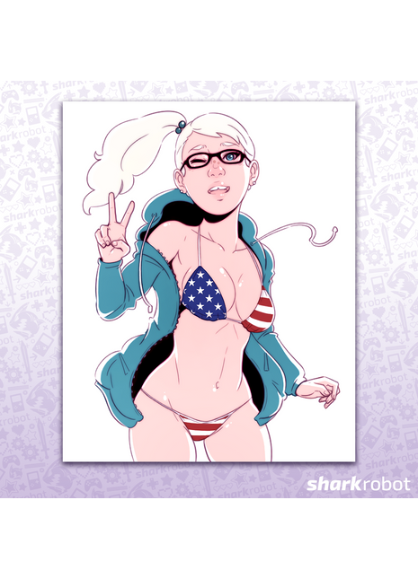 July 4th Gretchen Pin-Up - Poster Print