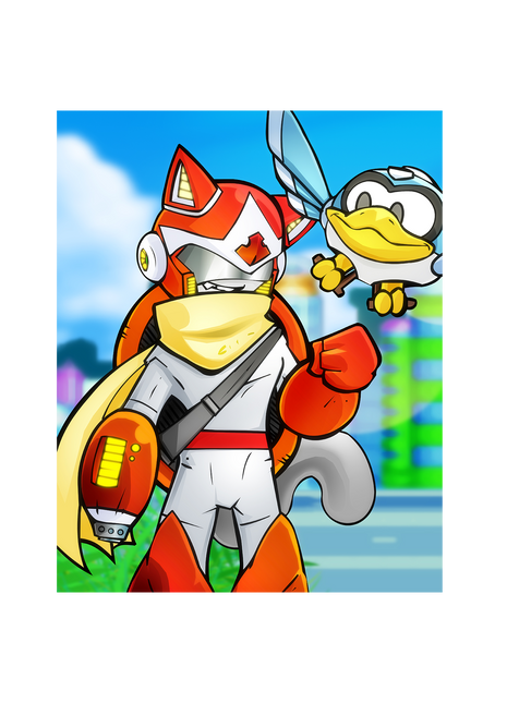 Robot and Bird - Poster Print