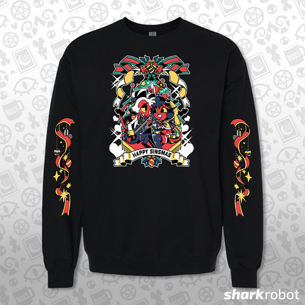 Crewneck Sweatshirt - Sinsmas 2024 - Millie + Moxxie w/Printed Sleeves *LIMITED RUN*