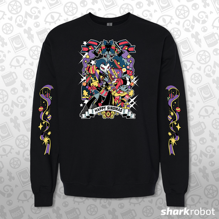 Crewneck Sweatshirt - Sinsmas 2024 - Stolas + Blitz w/Printed Sleeves *LIMITED RUN*