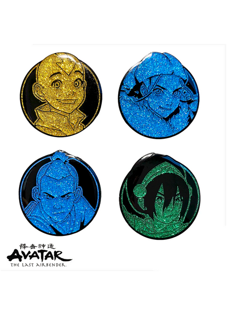 Team Avatar - Avatar: The Last Airbender Glitter Pin Set *LAST CHANCE*